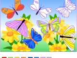 Игра Раскрась бабочек