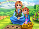 Игра Анна и её дочь на огороде