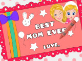 Игра Барби делает открытку для мамы