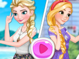 Flash игра для девочек Snapchat Эльзы и Рапунцель