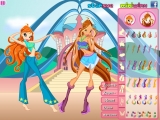 Flash игра для девочек Одеваем Блум и Флору