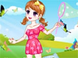 Flash игра для девочек Girl Catching Butterflies